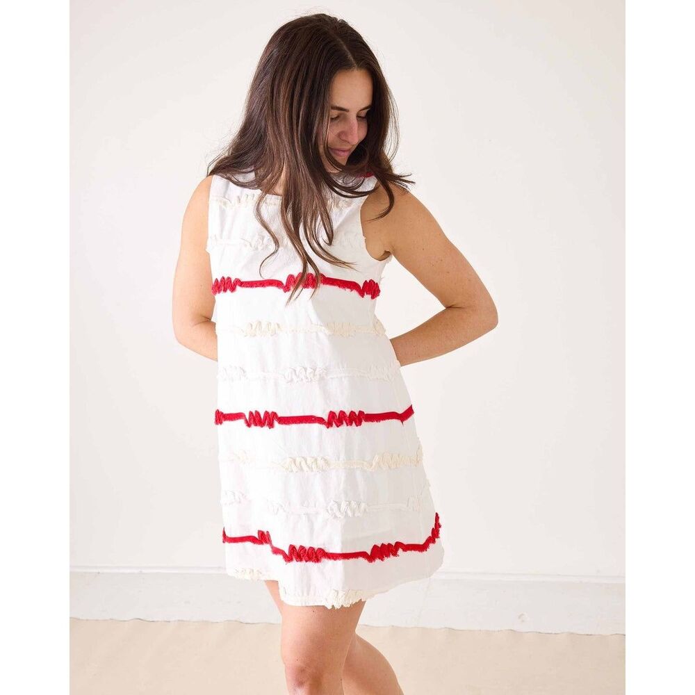 Voyageur by MERSEA Luna High Neck Ribbon Mini Dress Sleeveless Cotton XS 284436